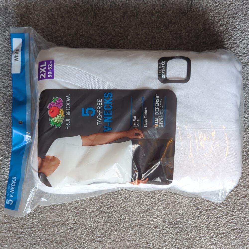 Tag-Free v-neck white tee